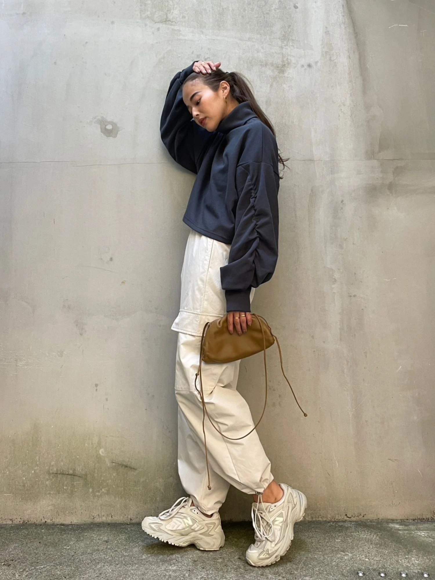 Shirring Sleeve Cropped turtle Tops / TRUNC 88（トランクエイティー