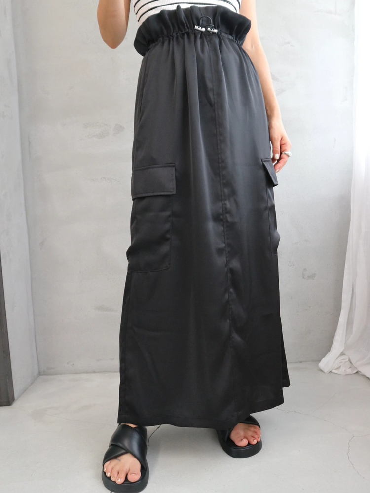 Satin Drawstring Cargo Skirt / TRUNC 88（トランクエイティーエイト