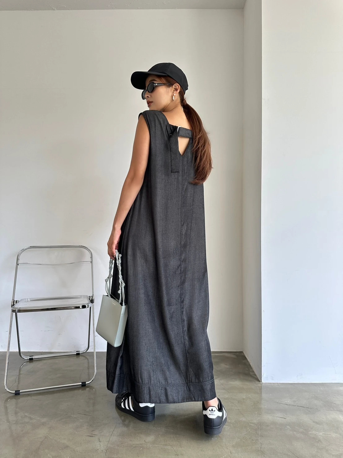 NON TOKYO JERSEY FRILL ONE-PIECE(BLUE×BLACK) NON-23A-0710