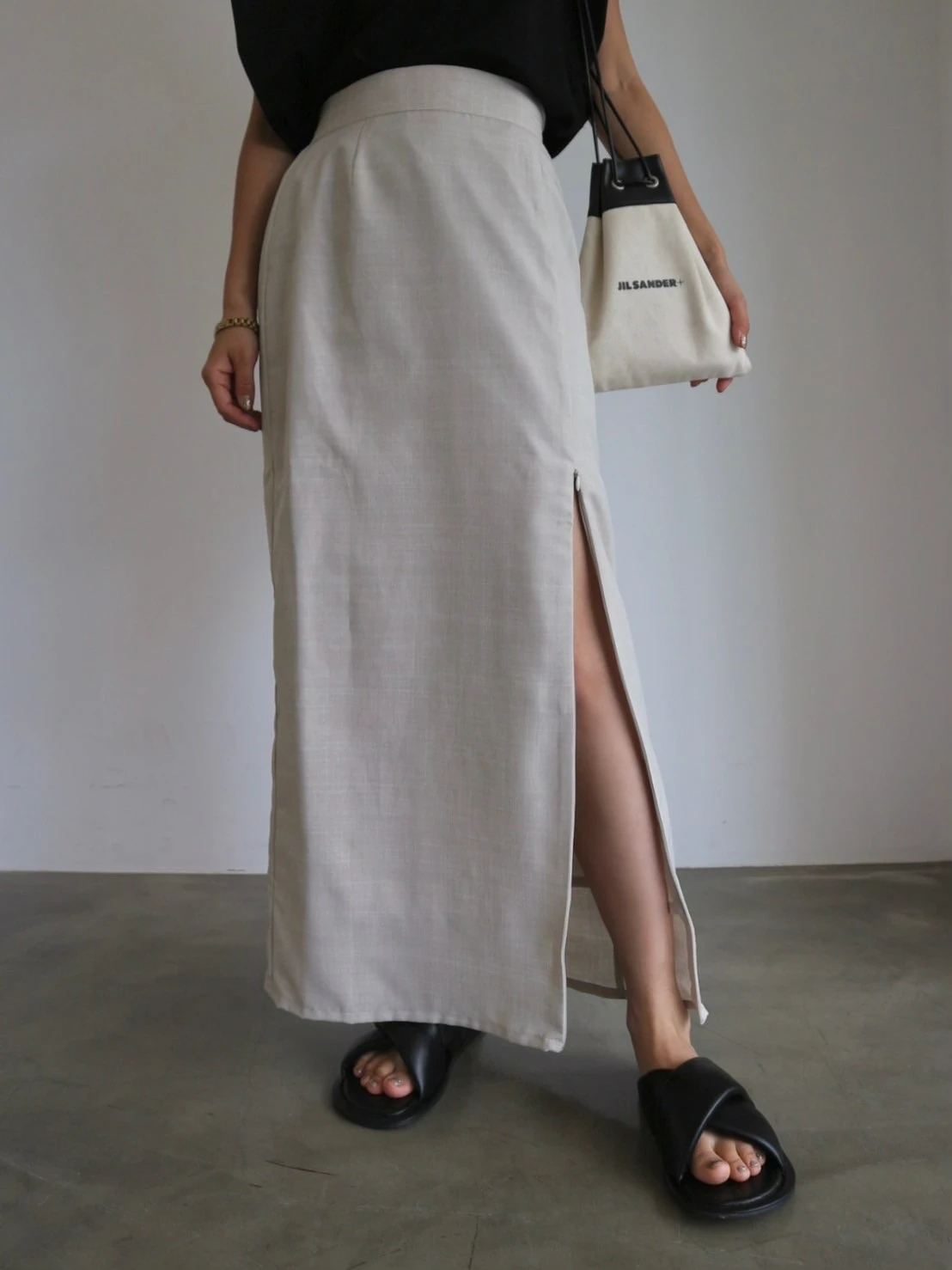 【THEAIRTOWN】CHAMPEGNE SKIRT スカート Linen Like Cocoon Skirt / TRUNC 88(トランクエイティーエイト