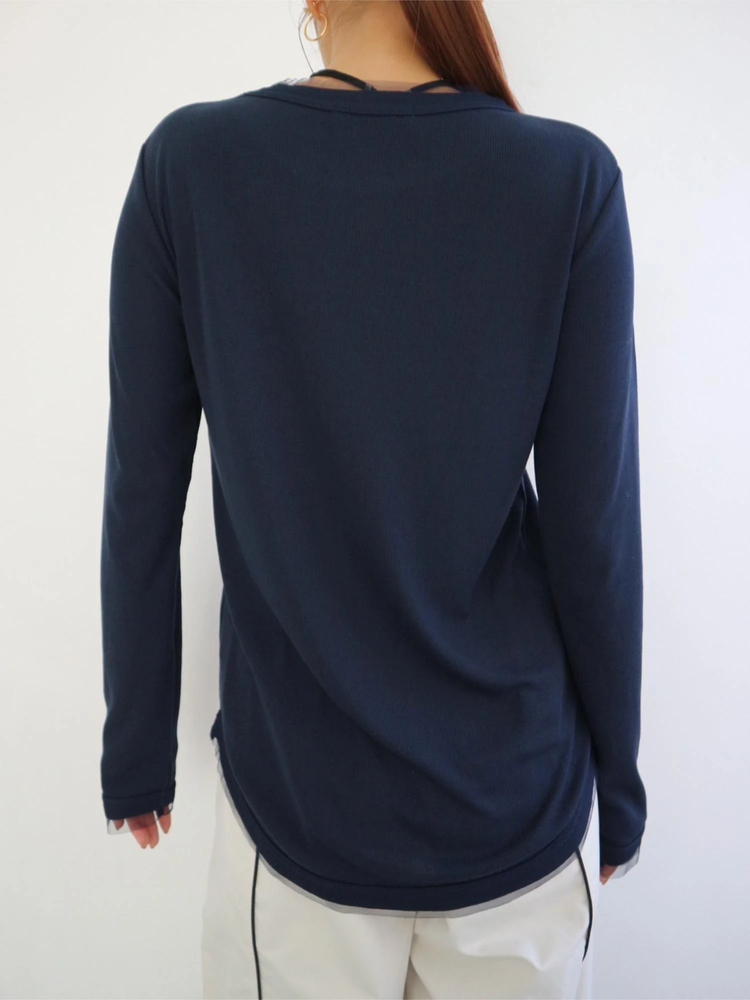 TRUNC 88(トランクエイティーエイト) |Tulle Rib Long Sleeve TEE