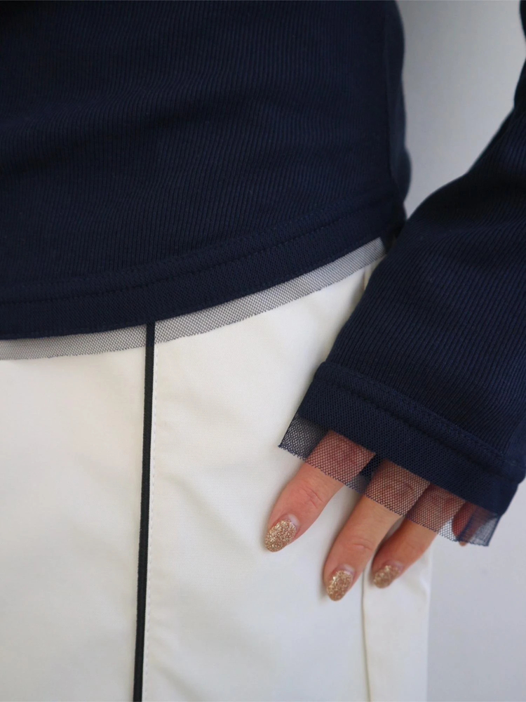 TRUNC 88(トランクエイティーエイト) |Tulle Rib Long Sleeve TEE