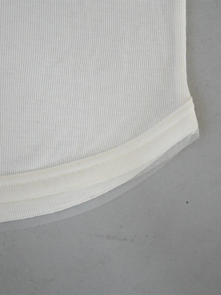 TRUNC 88(トランクエイティーエイト) |Tulle Rib Long Sleeve TEE