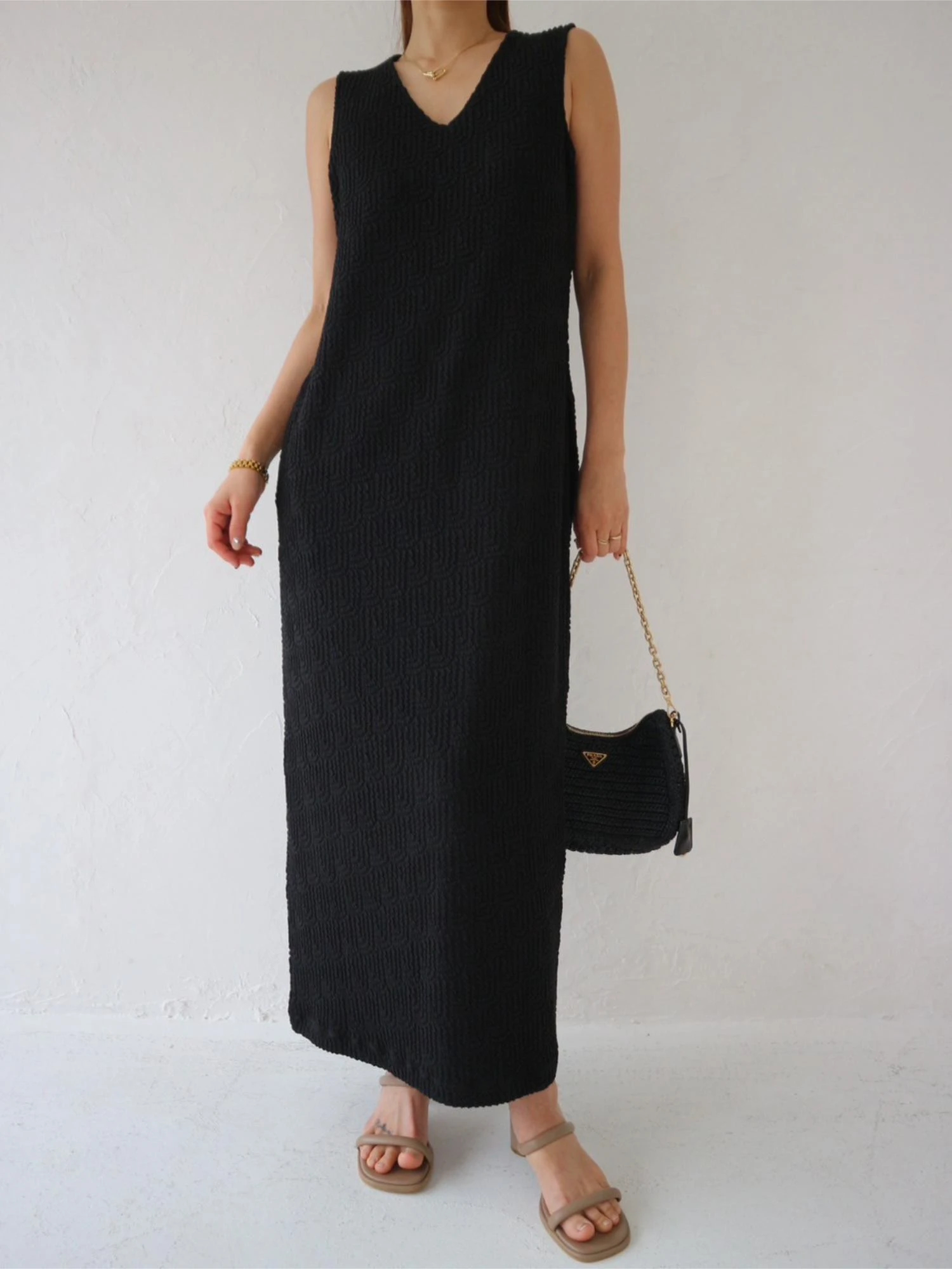 TRUNC88 Waterlike Side Open Dress ロングワンピ Waterlike Piping Dress / TRUNC 88（トランクエイティーエイト