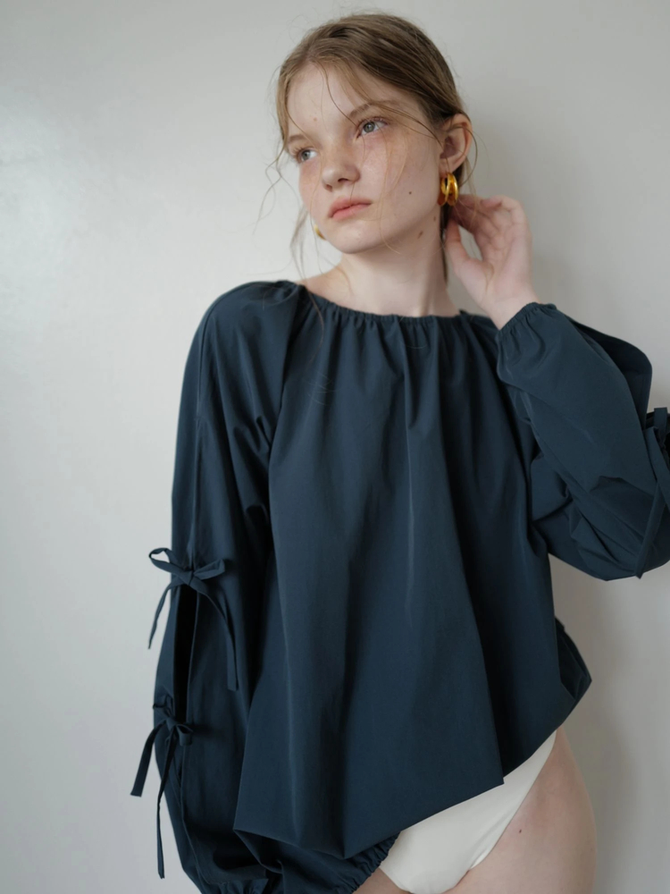 TRUNK88 Waterlike Ribbon Pullover ブラック Waterlike Ribbon Pullover / TRUNC 88(トランクエイティー