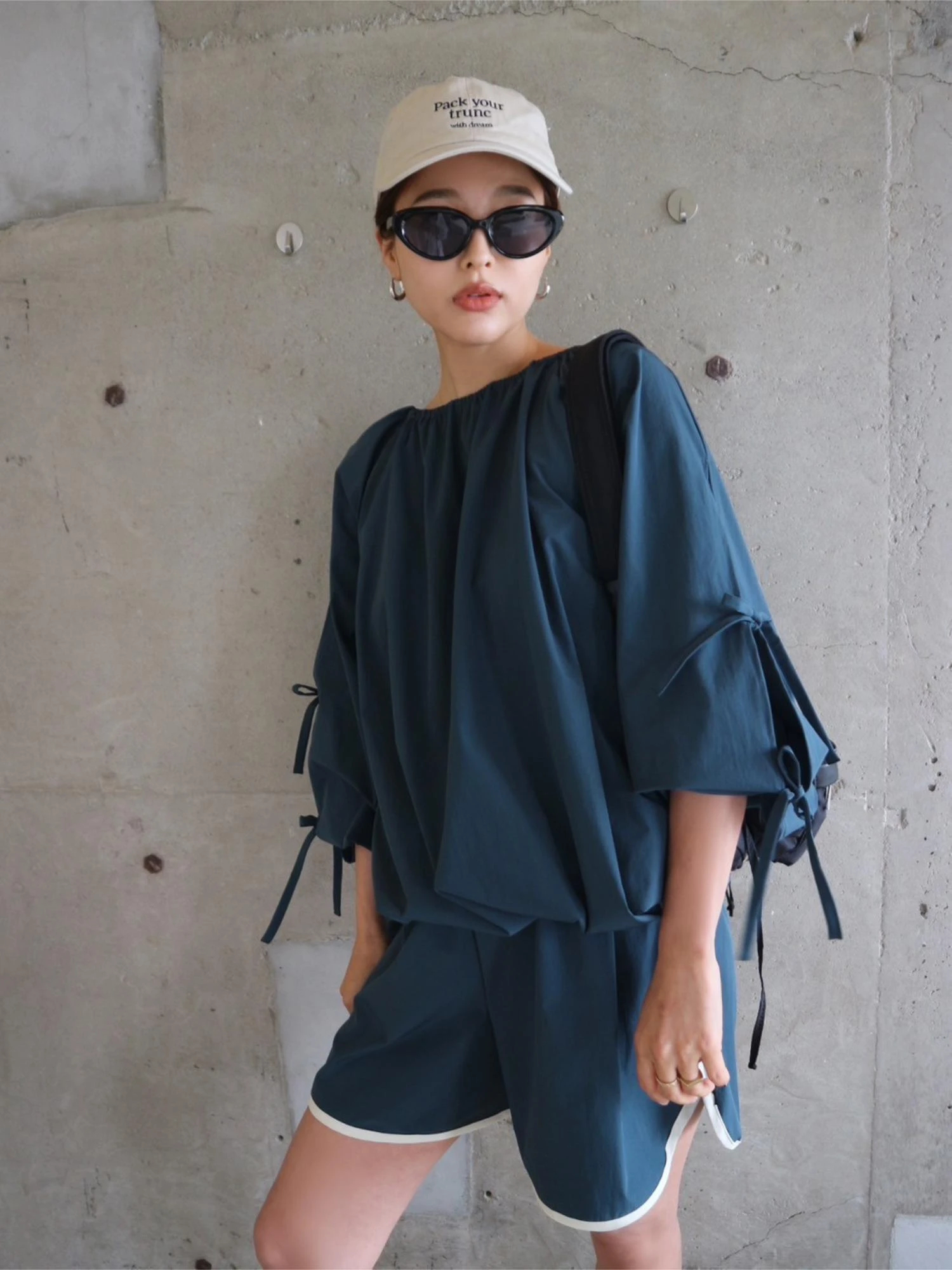 TRUNK88 Waterlike Ribbon Pullover ブラック Waterlike Ribbon Pullover（Tシャツ/カットソー）｜TRUNC 88
