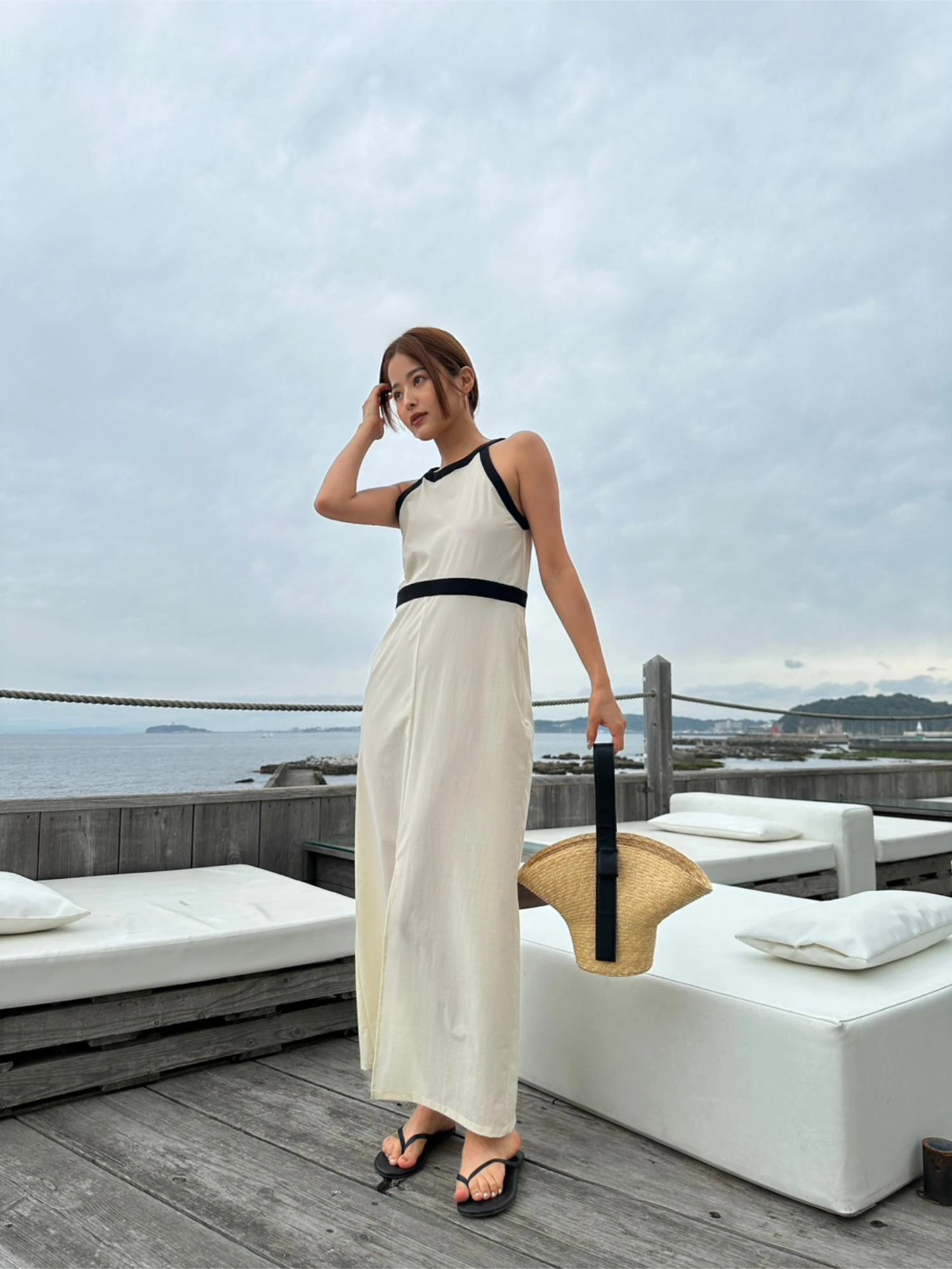 Waterlike Piping Dress / TRUNC 88（トランクエイティーエイト