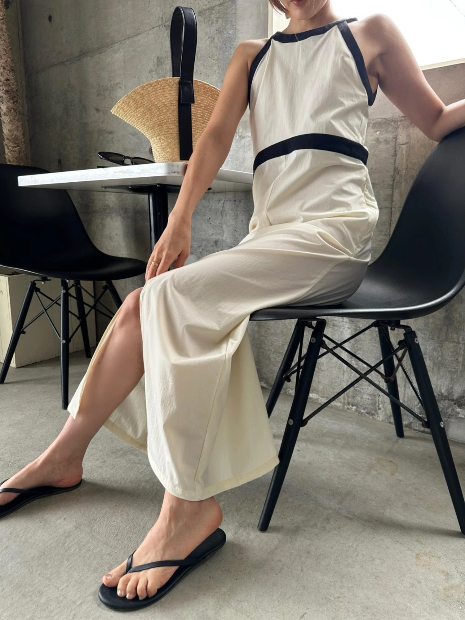 TRUNC88 Waterlike Side Open Dress ロングワンピ Waterlike Piping Dress / TRUNC 88（トランクエイティーエイト