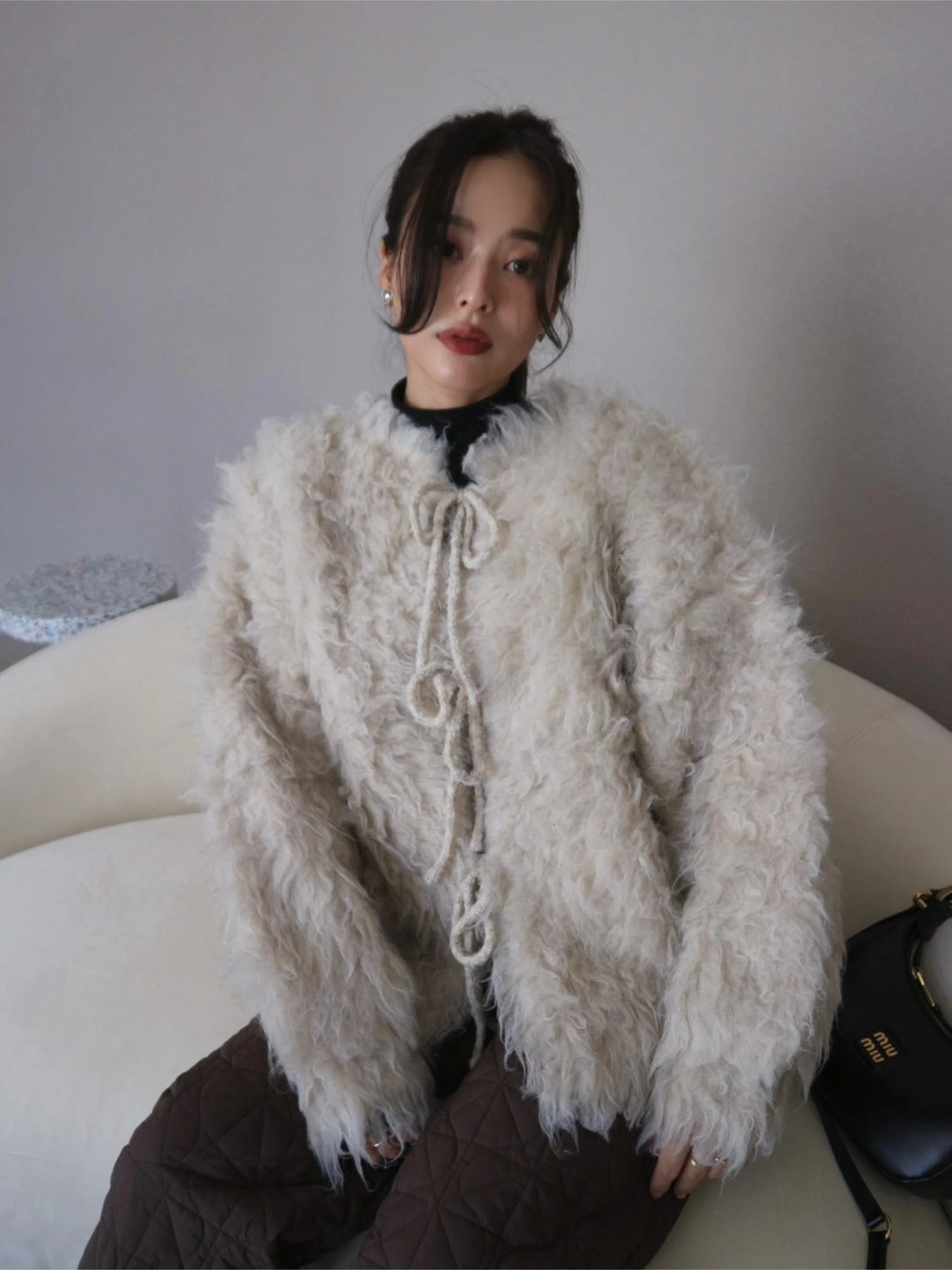 未使用 TRUNC Fluffy Ribbon Cardigan Fluffy Ribbon Cardigan / TRUNC 88（トランクエイティーエイト）の