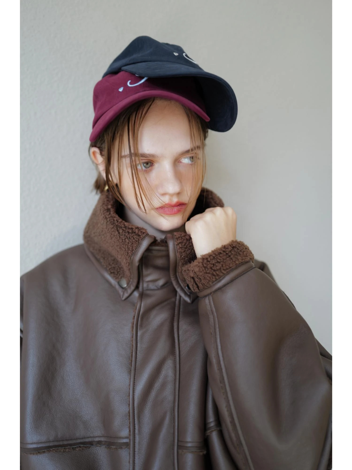 Boa Collar Faux Leather Blouson / TRUNC 88（トランクエイティー