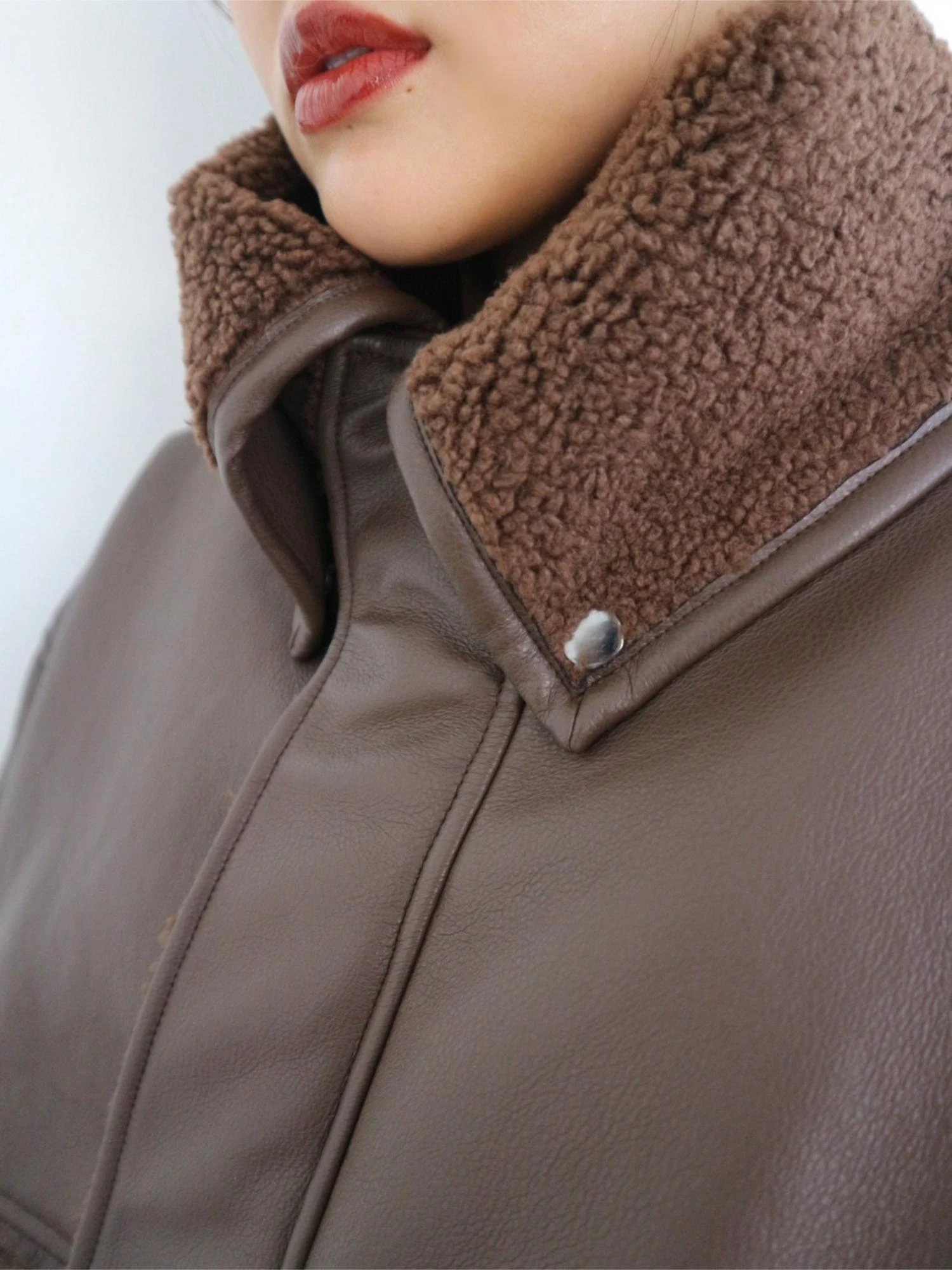 Boa Collar Faux Leather Blouson / TRUNC 88（トランクエイティー