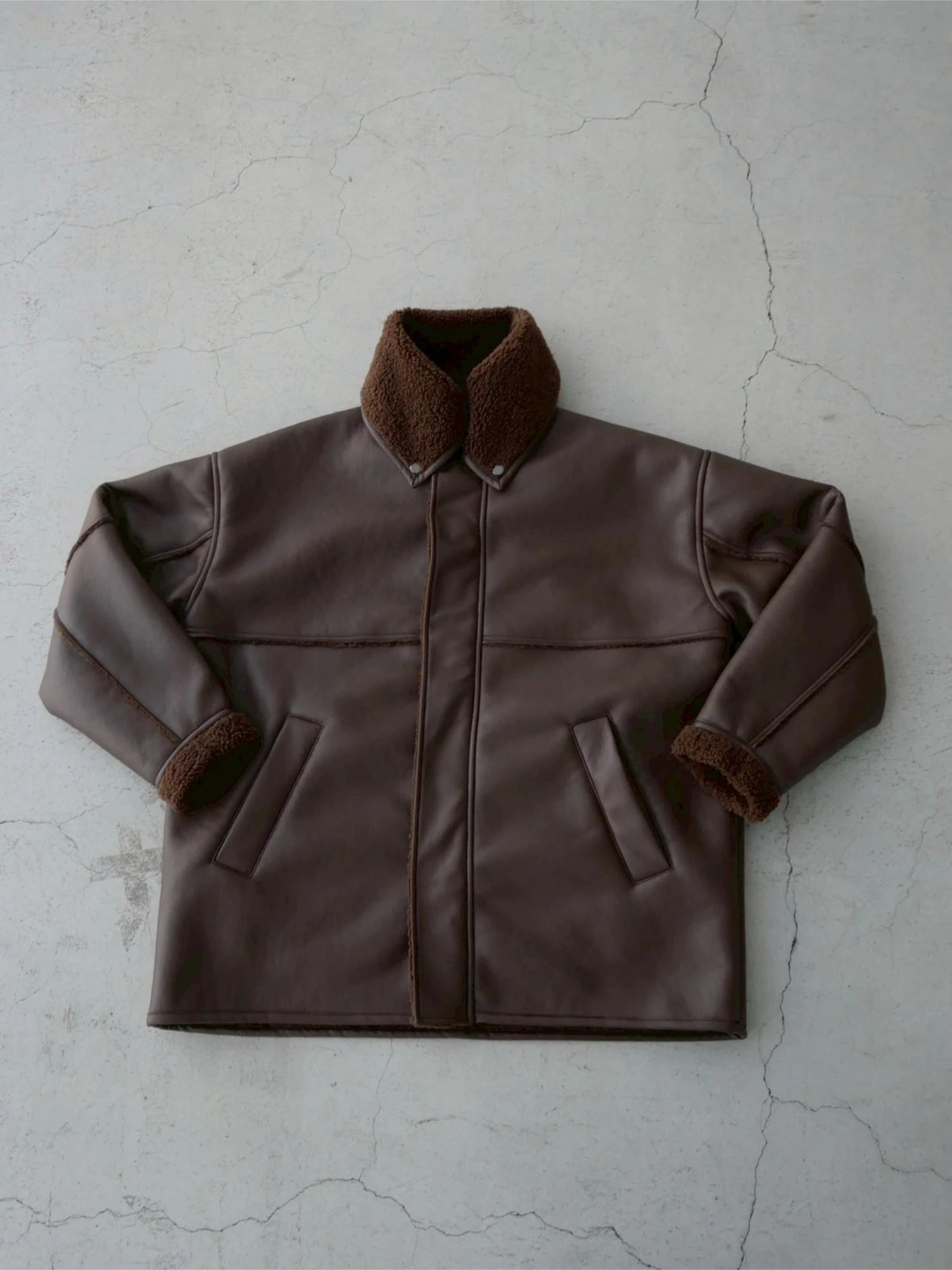 Boa Collar Faux Leather Blouson / TRUNC 88（トランクエイティー