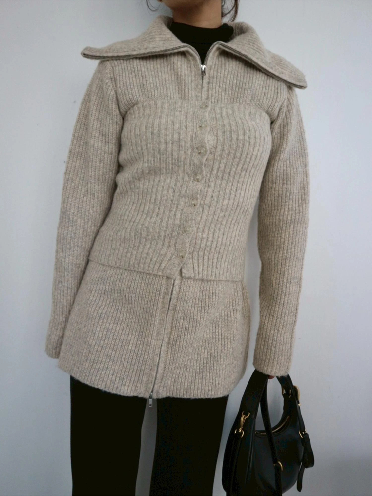 TRUNC 88(トランクエイティーエイト) |Zip Up Tunic Knit