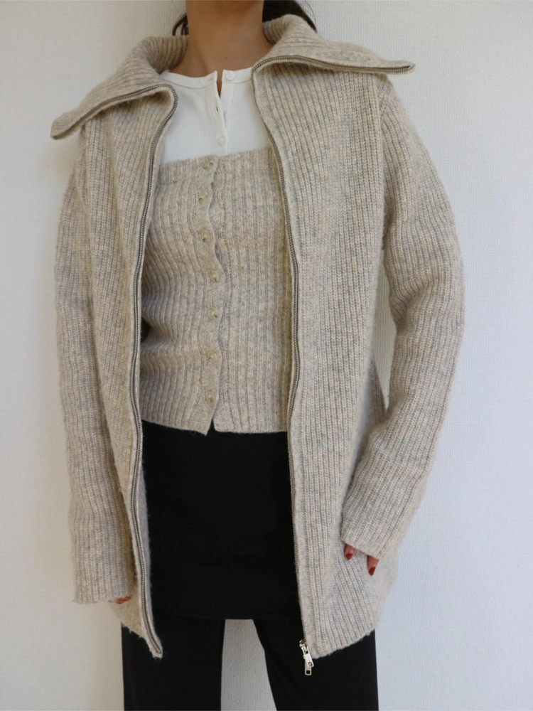 TRUNC 88(トランクエイティーエイト) |Zip Up Tunic Knit