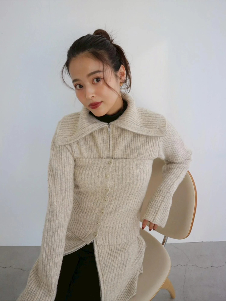 TRUNC 88(トランクエイティーエイト) |Zip Up Tunic Knit