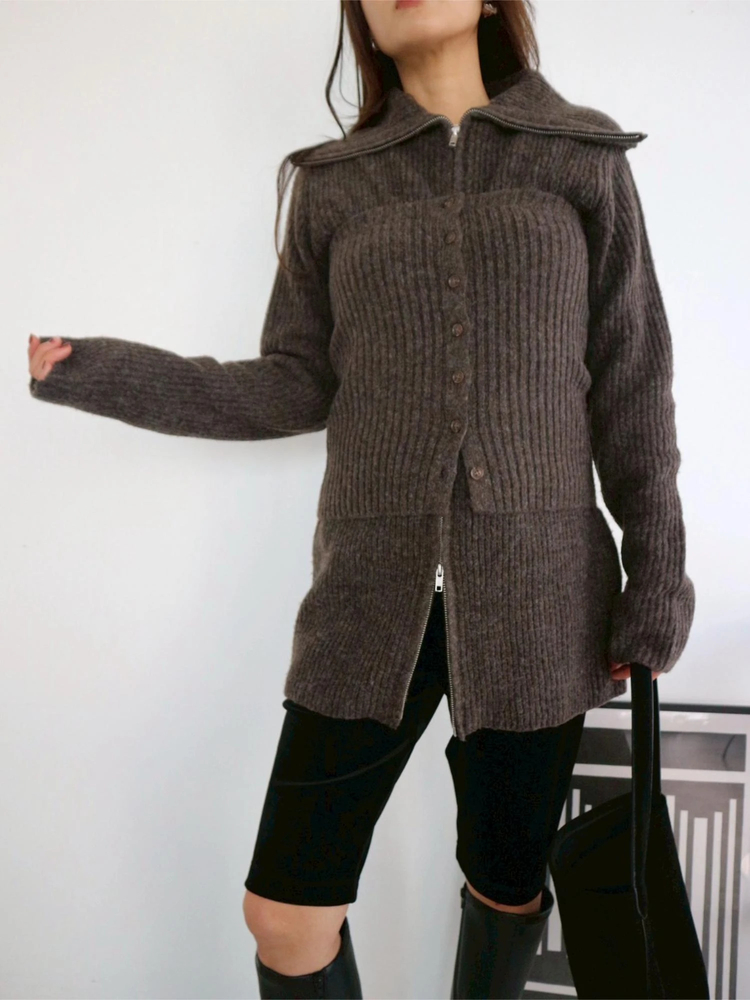 TRUNC 88(トランクエイティーエイト) |Zip Up Tunic Knit