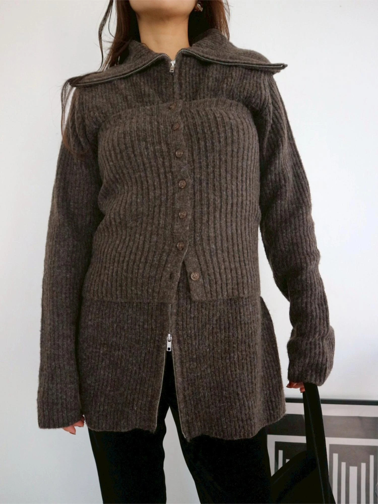 TRUNC 88(トランクエイティーエイト) |Zip Up Tunic Knit