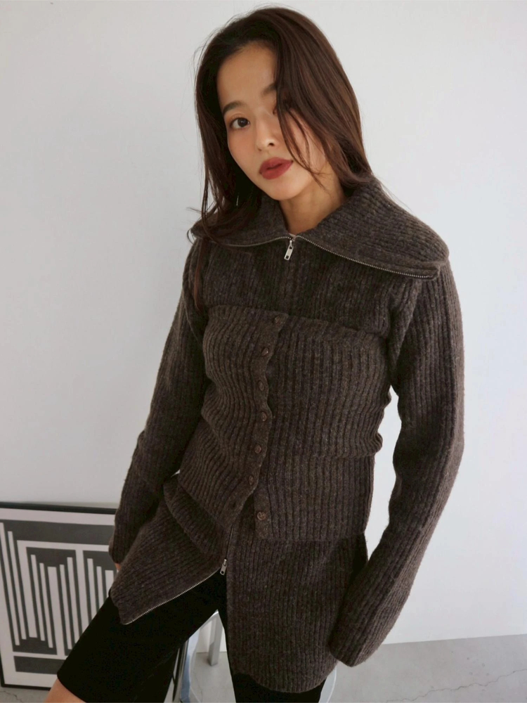 TRUNC 88(トランクエイティーエイト) |Zip Up Tunic Knit