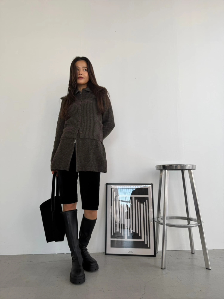 TRUNC 88(トランクエイティーエイト) |Zip Up Tunic Knit